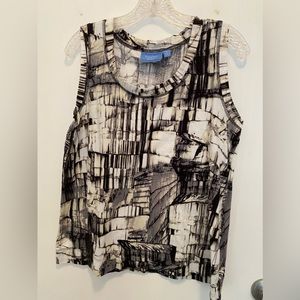 Simply Vera black printed sleeveless blouse